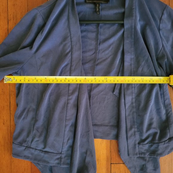 Cropped Blue Layered Cardigan from BCBGMaxAzria, sz XS - Picture 6 of 7